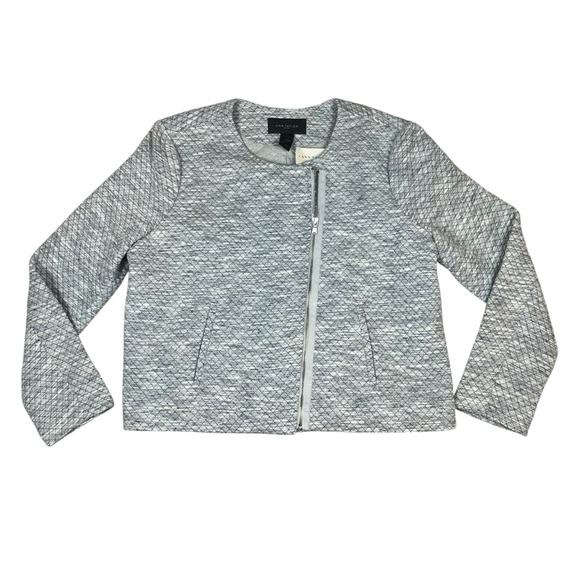 Ann Taylor Factory‎ NWT Grey Quilted Moto Jacket Full Zip - Picture 1 of 8